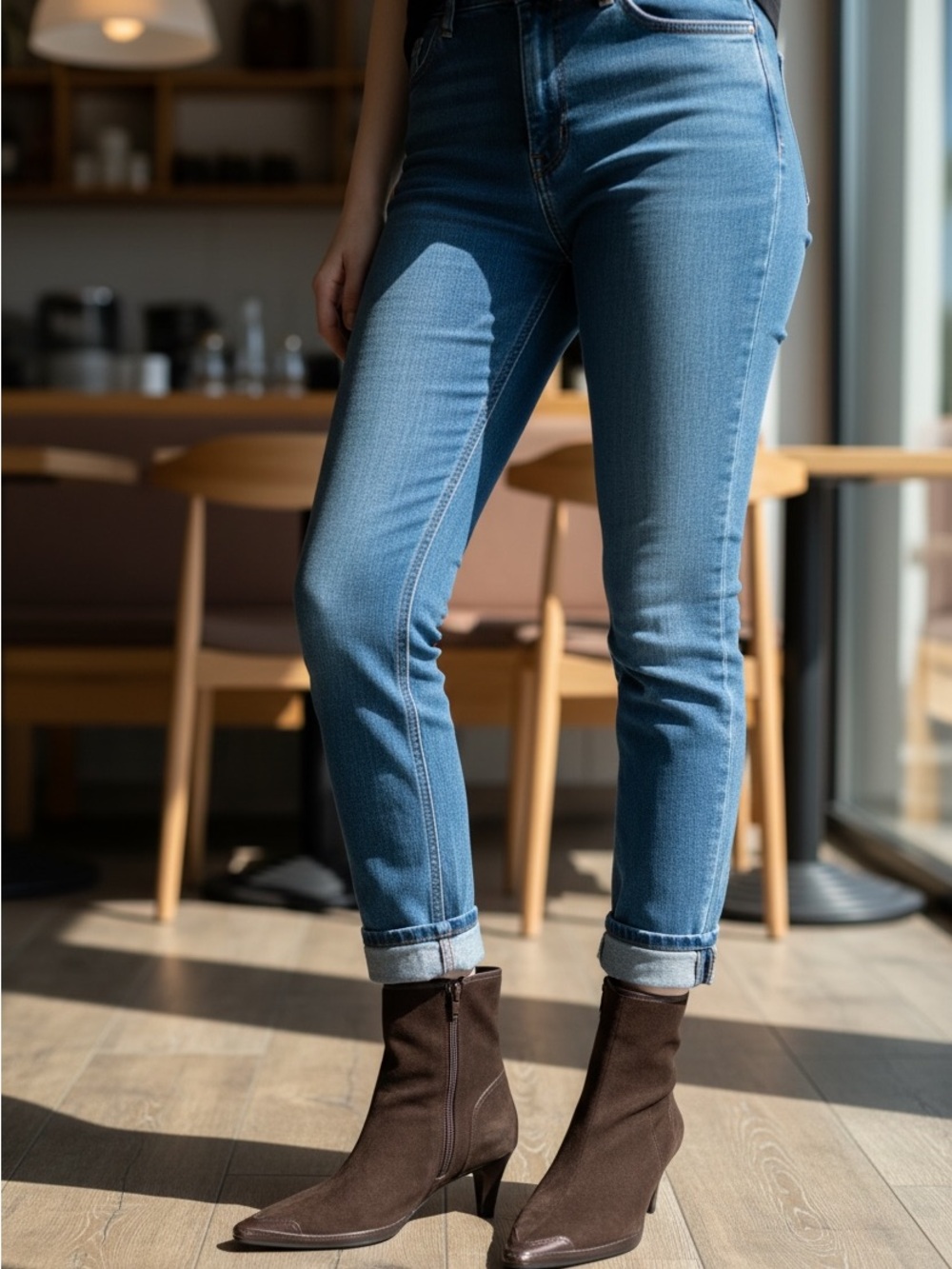 Audrey Brooke chocolate brown Pointed Suede Ankle Booties